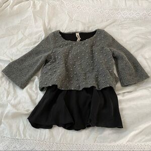 AMADI SMALL Sweater shirt 2 in 1.  Pom Pom Popcorn Grey